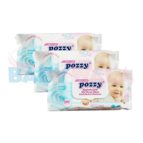 Pozzy Baby Wet Wipes 120pcs wet tisu - Image 1