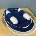 Muslin Fabric Baby Bedding Set Blue Colour made from soft breathable muslin fabric for newborn babies