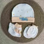 Baby Mitten Thai Cap Set Random Color Soft Newborn Baby Cap and Mitten Set