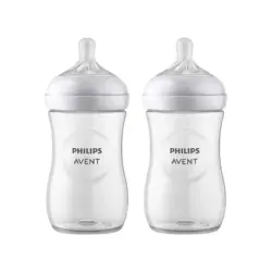 Philips Avent Natural Response Baby Feeding Bottle Wide Neck PP 260ml Twin Bottle Pack BPA Free Anti-Colic Baby Bottle