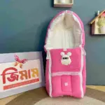 Muslin Safety Bed Pink White soft breathable baby sleeping bed for newborn infant