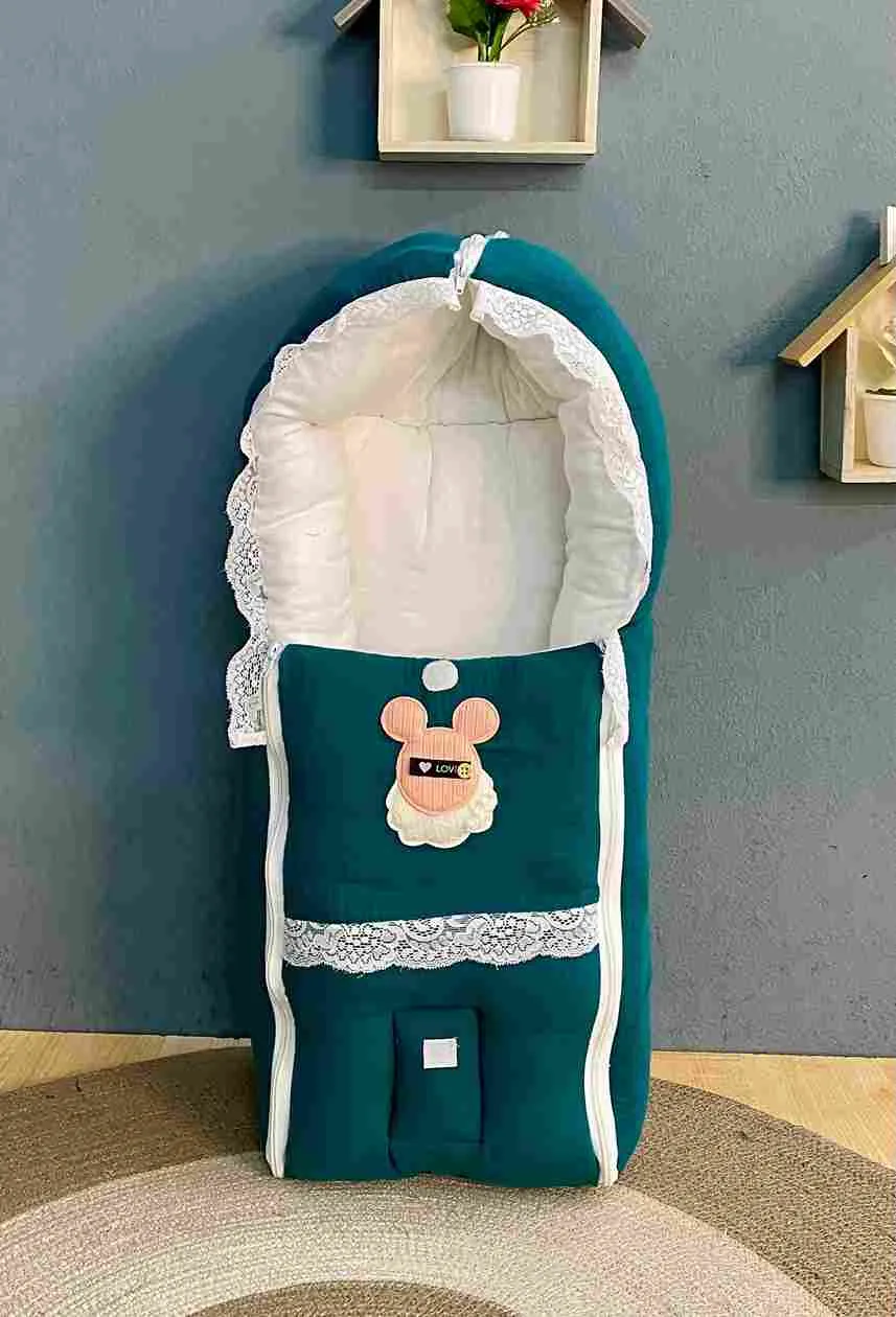 Muslin Safety Bed - Pitti Color Premium Baby Safety Bed Muslin Safety Bed - Pitti Color Soft Breathable Baby Sleeping Nest for Newborn