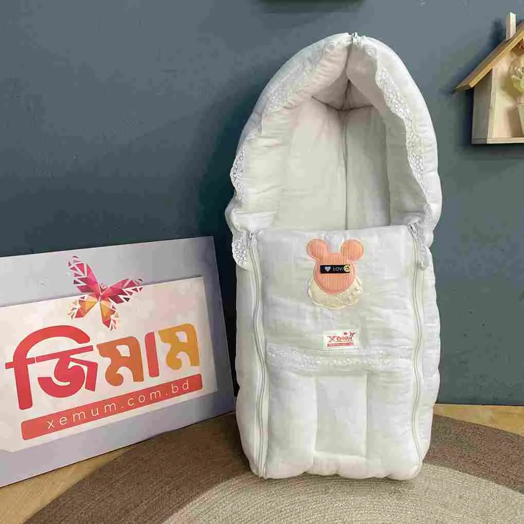Muslin Safety Bed (White Full) – Premium Soft Breathable Baby Sleeping Bed | মসলিন সেফটি বেড (হোয়াইট ফুল) Muslin Safety Bed White Full soft breathable baby sleeping bed for newborn infants | মসলিন সেফটি বেড হোয়াইট ফুল নরম ও আরামদায়ক নবজাতকের বেবি স্লিপিং বেড