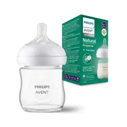 Philips AVENT Pure Glass Natural Response Feeding Bottle 120ml BPA Free Glass Baby Bottle