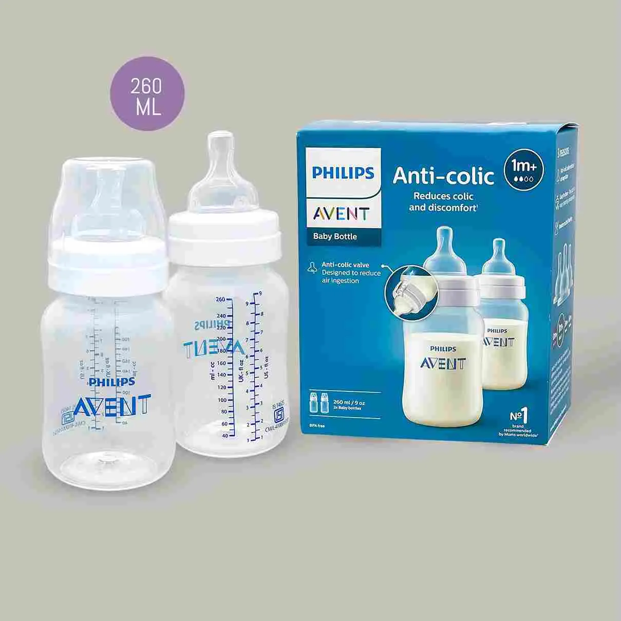 Philips Avent Anti Colic Feeder 260ml PP Twin Pack Philips Avent Anti Colic Feeder 260ml PP Twin Pack BPA Free Baby Feeding Bottle