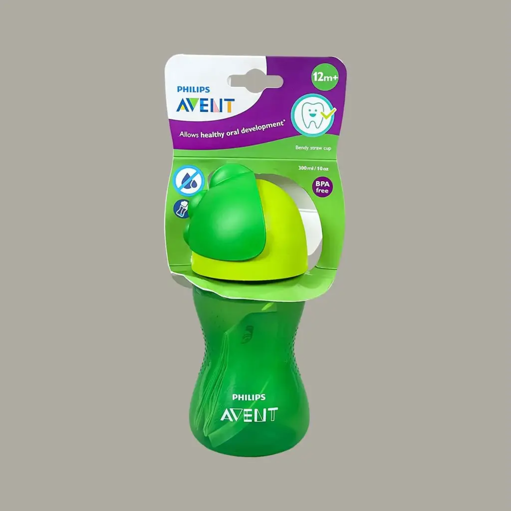 Philips Avent Bendy Straw Drinking Cup 300ml Green Baby Sipper Cup
