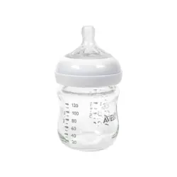 Philips Avent Natural Glass Feeding Bottle 120ml BPA Free Borosilicate Glass Baby Bottle with Natural Response Silicone Nipple