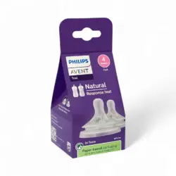 Philips Avent Teat Natural Response Nipple 2pcs Set Level-4 BPA-Free Silicone Baby Bottle Nipple