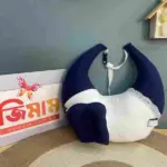 Xemum Muslin Nursing Pillow Blue White Soft Breastfeeding Support Pillow for Mom and Baby Xemum Muslin Nursing Pillow ব্লু হোয়াইট নরম ব্রেস্টফিডিং সাপোর্ট পিলো