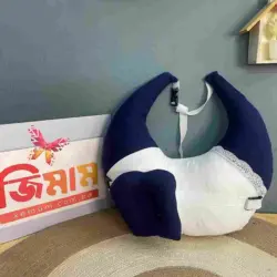 Xemum Muslin Nursing Pillow Blue White Soft Breastfeeding Support Pillow for Mom and Baby Xemum Muslin Nursing Pillow ব্লু হোয়াইট নরম ব্রেস্টফিডিং সাপোর্ট পিলো