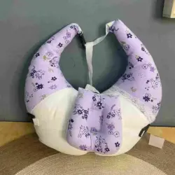 Xemum Muslin Nursing Pillow Lavender Flower Printed soft muslin breastfeeding support pillow for baby and mother