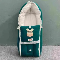 Muslin Safety Bed Bottle Green Soft Muslin Cotton Baby Sleeping Bed for Newborn
