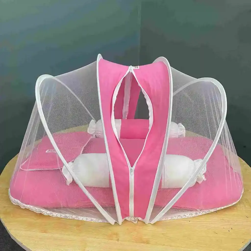Xemum Muslin Mosquito Net Bedding Set M-02 Pink