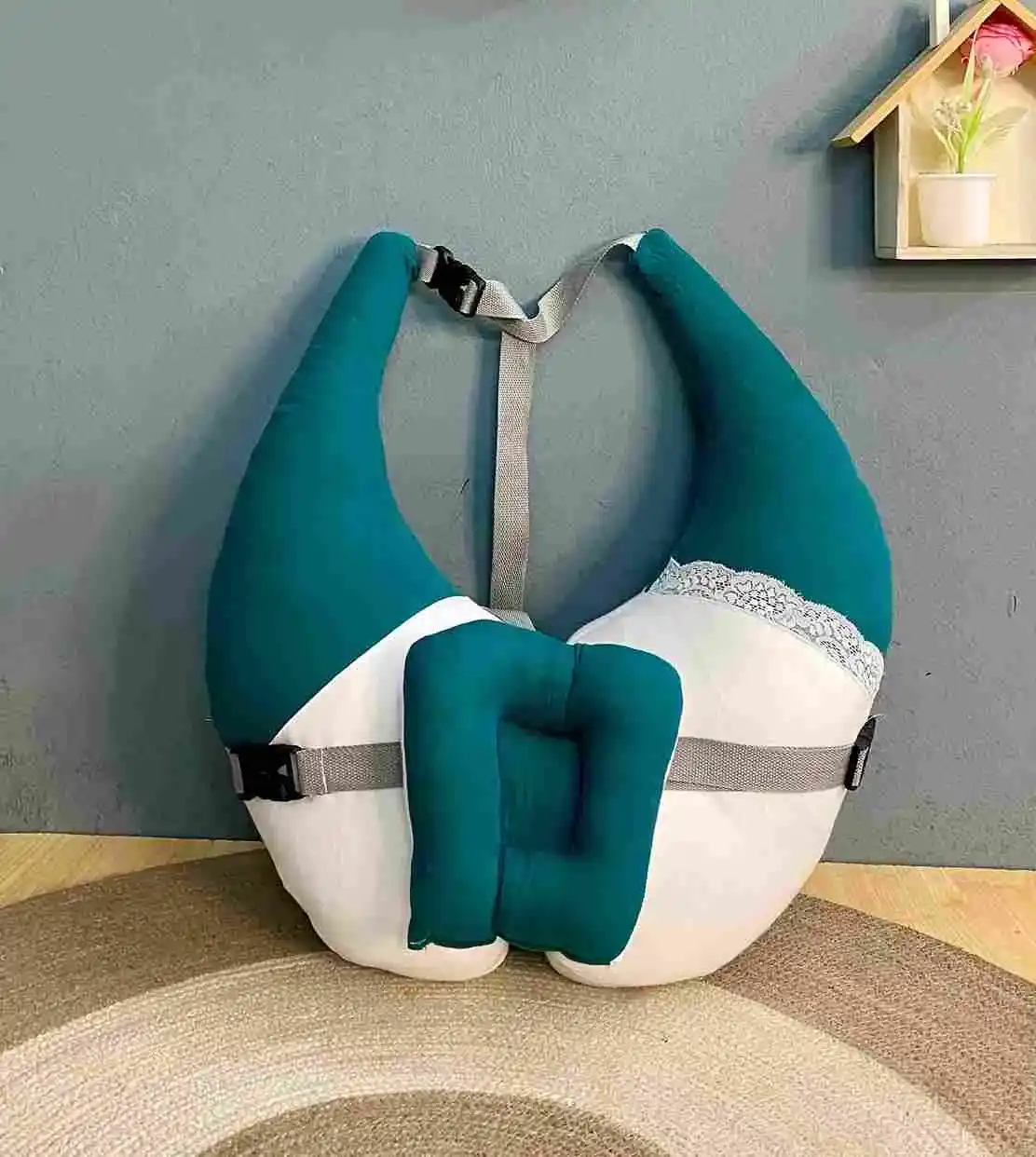 Xemum Muslin Nursing Pillow - Green Color Xemum Muslin Nursing Pillow Green Color Soft Muslin Breastfeeding Support Pillow